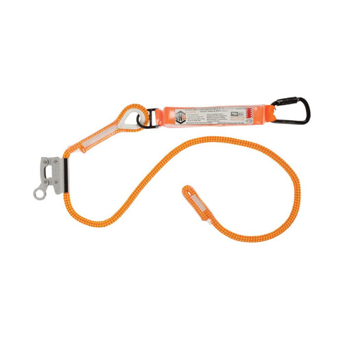 WORKWEAR, SAFETY & CORPORATE CLOTHING SPECIALISTS - LINQ Single Leg 2M Shock Absorb Adjustable Rope Lanyard with Hardware KS & RG