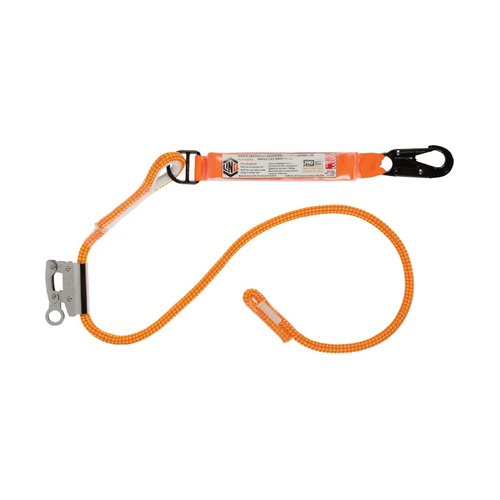 WORKWEAR, SAFETY & CORPORATE CLOTHING SPECIALISTS 2M SHOCK ABSORB ADJ. ROPE LAN 1 x SNAP HOOK, 1 x ROPE GRAB