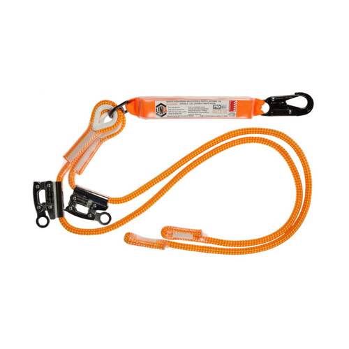 WORKWEAR, SAFETY & CORPORATE CLOTHING SPECIALISTS - LINQ Double Adjustable Rope Lanyard with SN & RG X2