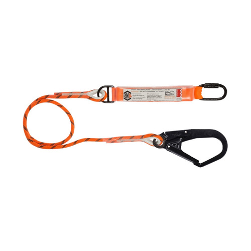 WORKWEAR, SAFETY & CORPORATE CLOTHING SPECIALISTS LINQ Single Leg Kernmantle 2M Shock Absorb Rope Lanyard with Hardware KD & SD