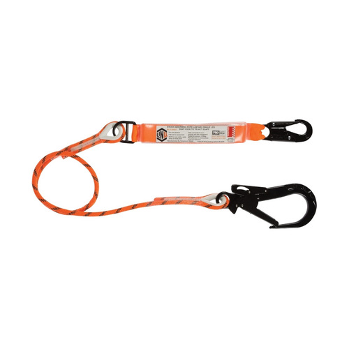 WORKWEAR, SAFETY & CORPORATE CLOTHING SPECIALISTS LINQ Single Leg Kernmantle 2M Shock Absorb Rope Lanyard with Hardware SN & ST