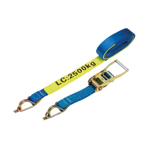 WORKWEAR, SAFETY & CORPORATE CLOTHING SPECIALISTS - RATCHET TIE DOWN 50MMx12M 2.5T HOOK AND KEEPER