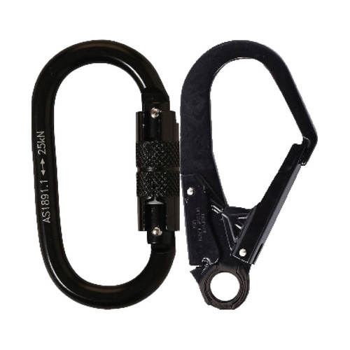 WORKWEAR, SAFETY & CORPORATE CLOTHING SPECIALISTS - LINQ Elite Single Leg Shock Absorbing 2M Adjustable Lanyard with Hardware KD & SD