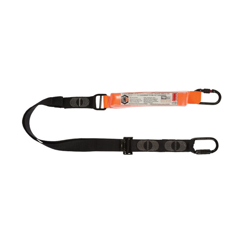 WORKWEAR, SAFETY & CORPORATE CLOTHING SPECIALISTS - LINQ Elite Single Leg Shock Absorbing 2M Adjustable Lanyard with Hardware KS & KD