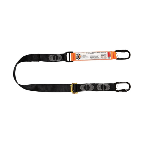 WORKWEAR, SAFETY & CORPORATE CLOTHING SPECIALISTS - LINQ Elite Single Leg Shock Absorbing 2M Adjustable Lanyard with Hardware KS X2