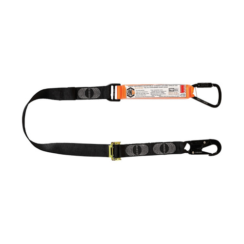 WORKWEAR, SAFETY & CORPORATE CLOTHING SPECIALISTS - LINQ Elite Single Leg Shock Absorbing 2M Adjustable Lanyard with Hardware KT & SN