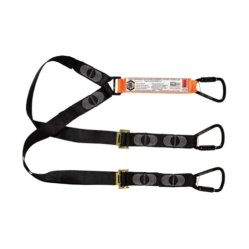 WORKWEAR, SAFETY & CORPORATE CLOTHING SPECIALISTS - LINQ Elite Double Leg Shock Absorbing 2M Adjustable Lanyard  with Hardware KT X3