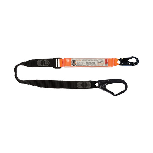 WORKWEAR, SAFETY & CORPORATE CLOTHING SPECIALISTS - LINQ Elite Single Leg Elasticated Lanyard with Hardware SN & SD