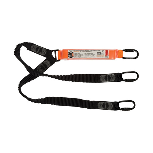 WORKWEAR, SAFETY & CORPORATE CLOTHING SPECIALISTS - LINQ Elite Double Leg Elasticated Lanyard with Hardware KD X3