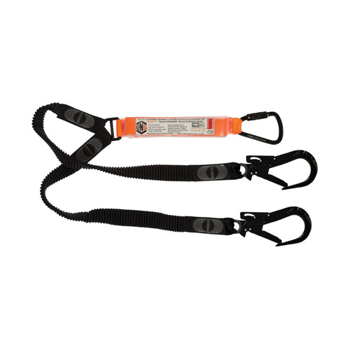 WORKWEAR, SAFETY & CORPORATE CLOTHING SPECIALISTS - LINQ Elite Double Leg Elasticated Lanyard with Hardware KT & ST X2