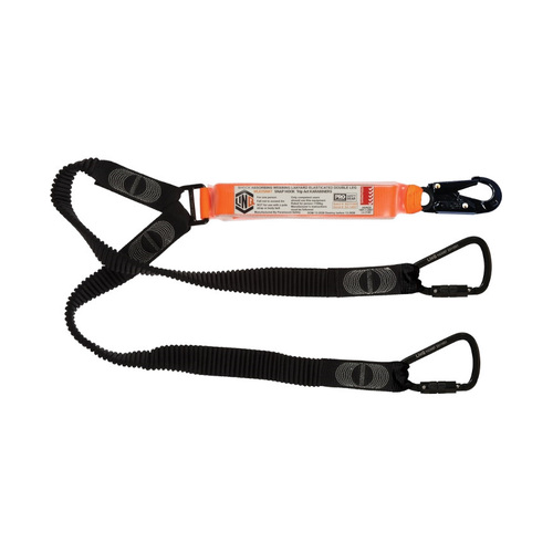 WORKWEAR, SAFETY & CORPORATE CLOTHING SPECIALISTS LINQ Elite Double Leg Elasticated Lanyard with Hardware SN & KT X2