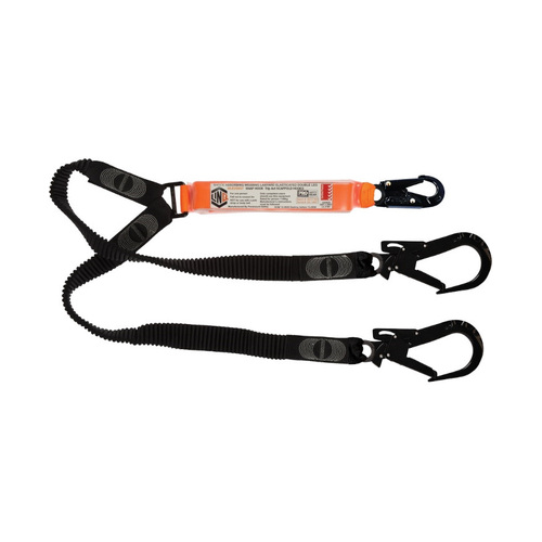 WORKWEAR, SAFETY & CORPORATE CLOTHING SPECIALISTS LINQ Elite Double Leg Elasticated Lanyard with Hardware SN & ST X2