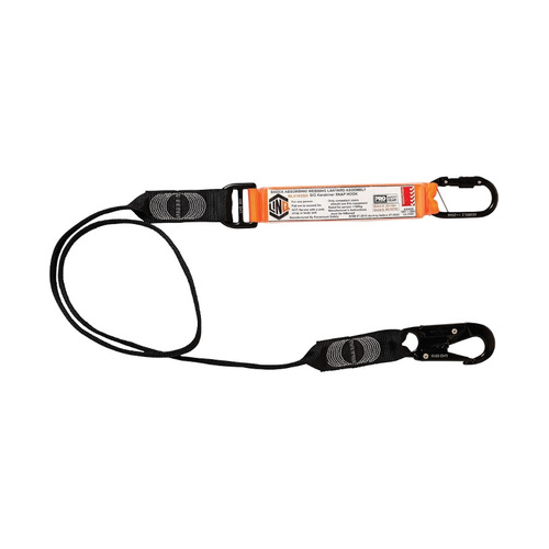 WORKWEAR, SAFETY & CORPORATE CLOTHING SPECIALISTS LINQ Elite Single Leg Shock Absorbing Webbing Lanyard with Hardware KS & SN