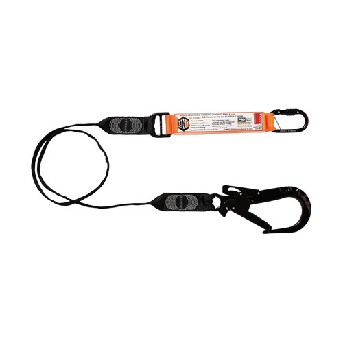 WORKWEAR, SAFETY & CORPORATE CLOTHING SPECIALISTS LINQ Elite Single Leg Shock Absorbing Webbing Lanyard with Hardware KS & ST