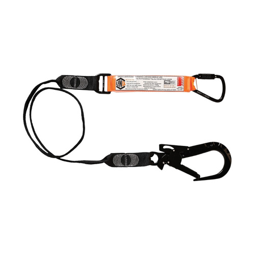 WORKWEAR, SAFETY & CORPORATE CLOTHING SPECIALISTS LINQ Elite Single Leg Shock Absorbing Webbing Lanyard with Hardware KT & ST