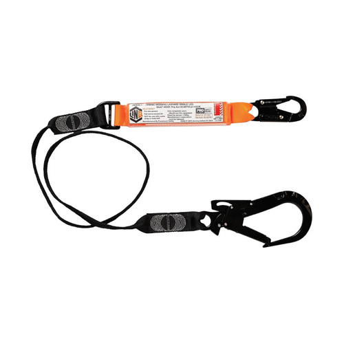 WORKWEAR, SAFETY & CORPORATE CLOTHING SPECIALISTS LINQ Elite Single Leg Shock Absorbing Webbing Lanyard with Hardware SN & ST