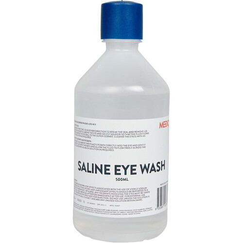 WORKWEAR, SAFETY & CORPORATE CLOTHING SPECIALISTS - MEDIQ EYEWASH STATIONSOLUTION 500mL -RE-ORDER