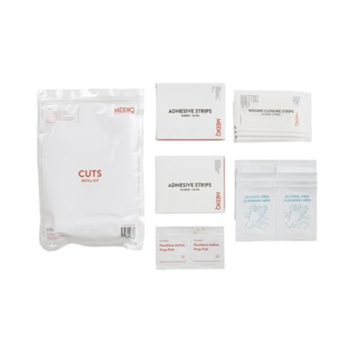 WORKWEAR, SAFETY & CORPORATE CLOTHING SPECIALISTS - MEDIQ FIRST AID KIT REFILL MODULE #5 CUTS  IN ZIPLOCK BAG CLEAR/WHITE