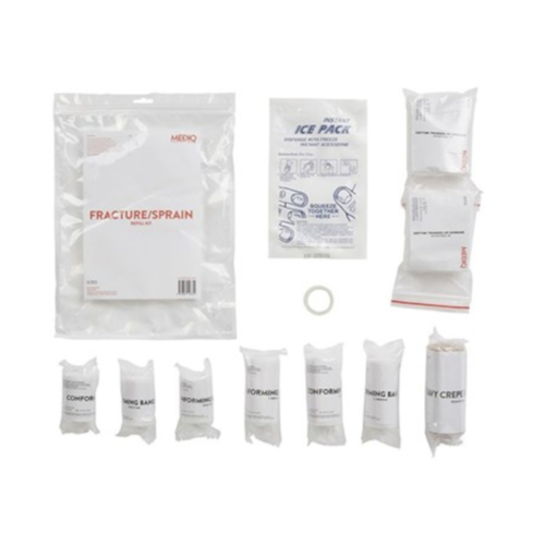 WORKWEAR, SAFETY & CORPORATE CLOTHING SPECIALISTS - MEDIQ FIRST AID KIT REFILL MODULE #3 FRACTURE/SPRAIN  IN ZIPLOCK BAG CLEAR/WHITE