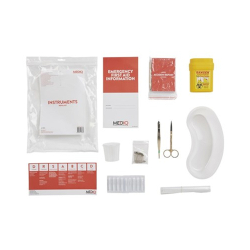 WORKWEAR, SAFETY & CORPORATE CLOTHING SPECIALISTS - MEDIQ FIRST AID KIT REFILL MODULE #1 INSTRUMENTS IN ZIPLOCK BAG CLEAR/WHITE