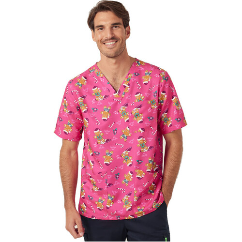 WORKWEAR, SAFETY & CORPORATE CLOTHING SPECIALISTS - Unisex - Adults - XMAS PRINT SCRUB TOP