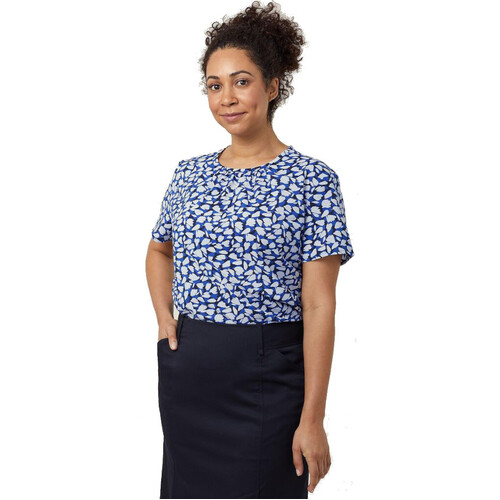 WORKWEAR, SAFETY & CORPORATE CLOTHING SPECIALISTS - NNT - PETAL PRINT SHORT SLEEVE TOP