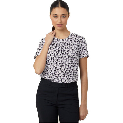 WORKWEAR, SAFETY & CORPORATE CLOTHING SPECIALISTS NNT - PETAL PRINT SHORT SLEEVE TOP