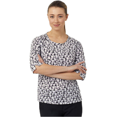 WORKWEAR, SAFETY & CORPORATE CLOTHING SPECIALISTS - ANTI-BAC PETAL PRINT - 3/4 Sleeve Top