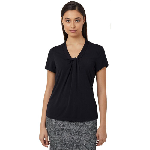 WORKWEAR, SAFETY & CORPORATE CLOTHING SPECIALISTS - NNT - MATT JERSEY TWIST NECK SHORT SLEEVE TOP