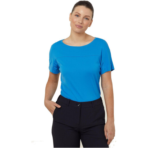 WORKWEAR, SAFETY & CORPORATE CLOTHING SPECIALISTS NNT - MATT JERSEY BOAT NECK SHORT SLEEVE TOP