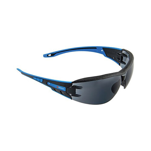 WORKWEAR, SAFETY & CORPORATE CLOTHING SPECIALISTS - PROTEUS 1 SAFETY GLASSES SMOKE LENS INTEGRATED BROW DUST GUARD