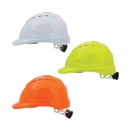 WORKWEAR, SAFETY & CORPORATE CLOTHING SPECIALISTS Hard Hat V9 - Vented, 6 Point Ratchet Harness, TYPE 2 Polycarbonate