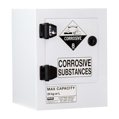 WORKWEAR, SAFETY & CORPORATE CLOTHING SPECIALISTS - PRATT POLY CORROSIVE CABINET 20LTR. 1 DOOR, 1 SHELF