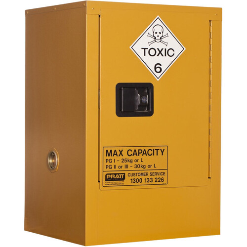 WORKWEAR, SAFETY & CORPORATE CLOTHING SPECIALISTS - PRATT TOXIC CABINET 30LTR 1 DOOR, 1 SHELF