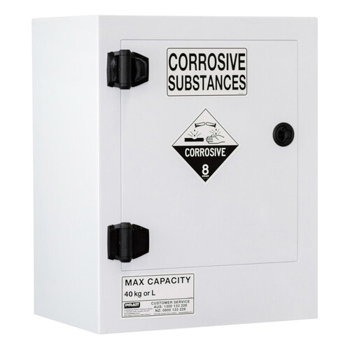 WORKWEAR, SAFETY & CORPORATE CLOTHING SPECIALISTS - PRATT POLY CORROSIVE CABINET 40LTR. 1 DOOR, 1 SHELF