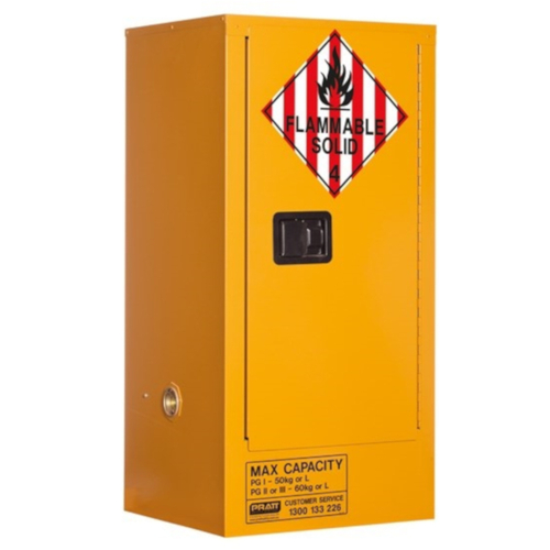 WORKWEAR, SAFETY & CORPORATE CLOTHING SPECIALISTS - PRATT CLASS 4 DANGEROUS GOODS 60LTR CABINET. 1 DOOR, 2 SHELF