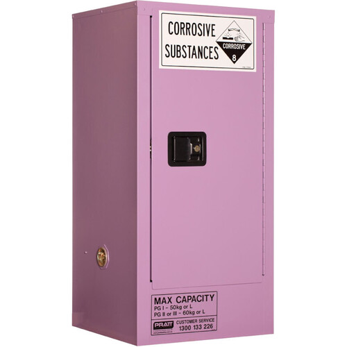 WORKWEAR, SAFETY & CORPORATE CLOTHING SPECIALISTS - PRATT CORROSIVE CABINET 60LTR 1 DOOR, 2 SHELF