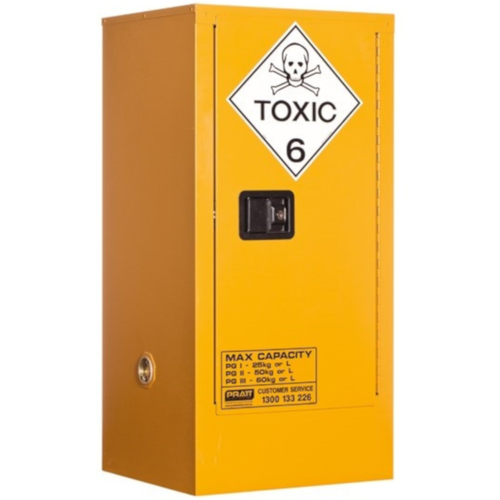 WORKWEAR, SAFETY & CORPORATE CLOTHING SPECIALISTS - PRATT TOXIC CABINET 60LTR 1 DOOR, 2 SHELF