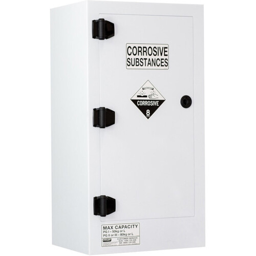 WORKWEAR, SAFETY & CORPORATE CLOTHING SPECIALISTS - PRATT POLY CORROSIVE CABINET 60LTR. 1 DOOR, 2 SHELF