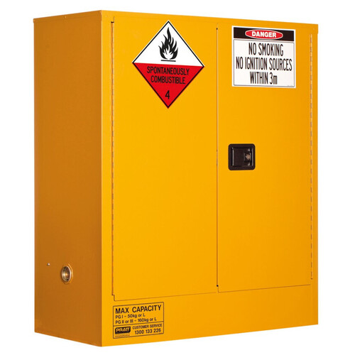 WORKWEAR, SAFETY & CORPORATE CLOTHING SPECIALISTS - PRATT CLASS 4 DANGEROUS GOODS 160LTR CABINET. 2 DOOR,2 SHELF