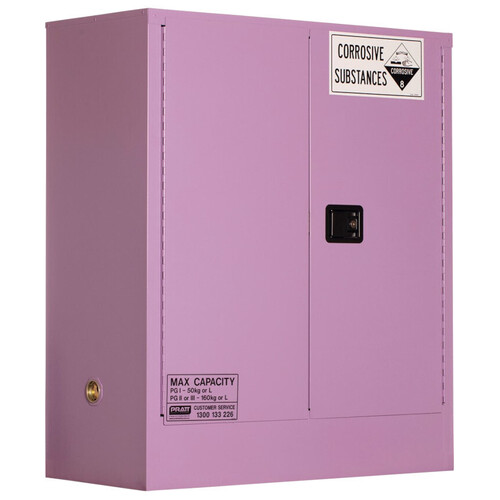 WORKWEAR, SAFETY & CORPORATE CLOTHING SPECIALISTS - PRATT CORROSIVE CABINET 160LTR 2 DOOR, 2 SHELF