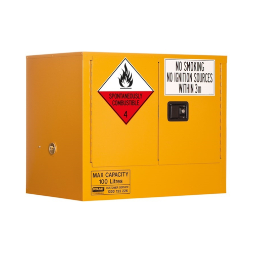 WORKWEAR, SAFETY & CORPORATE CLOTHING SPECIALISTS - PRATT CLASS 4 DANGEROUS GOODS 100LTR CABINET. 2 DOOR,1 SHELF