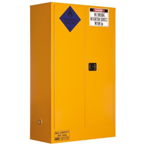 WORKWEAR, SAFETY & CORPORATE CLOTHING SPECIALISTS - PRATT CLASS 4 DANGEROUS GOODS 250LTR CABINET. 2 DOOR,3 SHELF