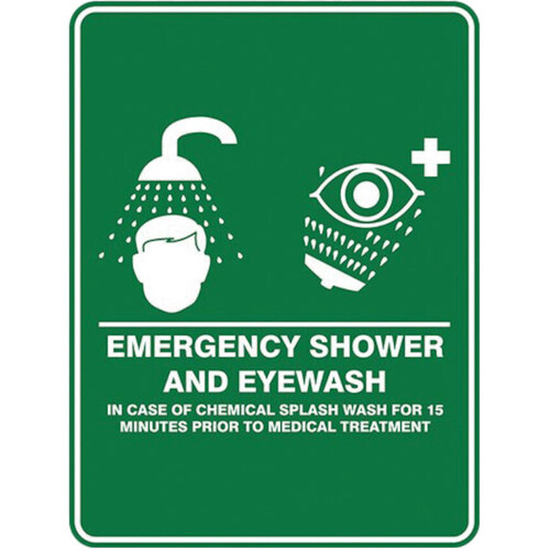 WORKWEAR, SAFETY & CORPORATE CLOTHING SPECIALISTS EMERG. SHOWER & EYE WASH PIC (PS6CP) 450 X 300 POLY