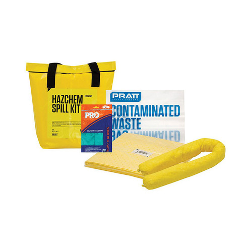 WORKWEAR, SAFETY & CORPORATE CLOTHING SPECIALISTS - PRATT ECONOMY 25LTR  HAZCHEM SPILL KIT- YELLOW BAG