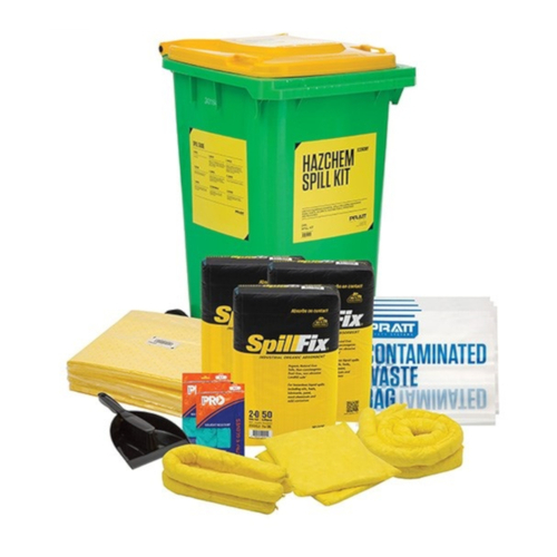 WORKWEAR, SAFETY & CORPORATE CLOTHING SPECIALISTS - PRATT ECONOMY 240LTR  HAZCHEM SPILL KIT- YELLOW LID