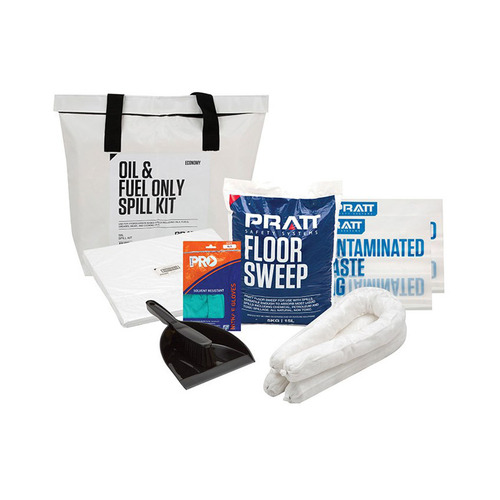 WORKWEAR, SAFETY & CORPORATE CLOTHING SPECIALISTS - PRATT ECONOMY 50LTR  OIL & FUEL ONLY SPILL KIT- WHITE BAG