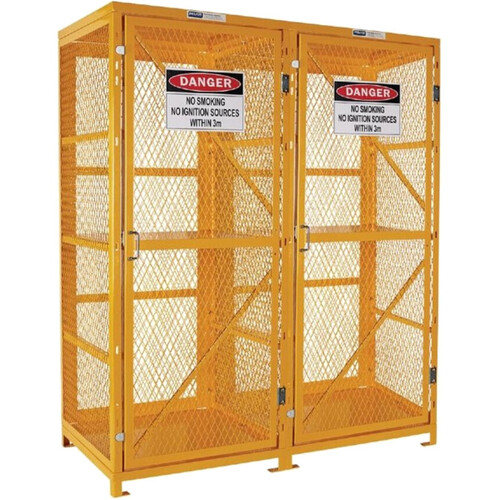 WORKWEAR, SAFETY & CORPORATE CLOTHING SPECIALISTS - PRATT FORKLIFT CAGE 2 STORAGE LEVELS UP TO 16 FORKLIFT CYLINDERS