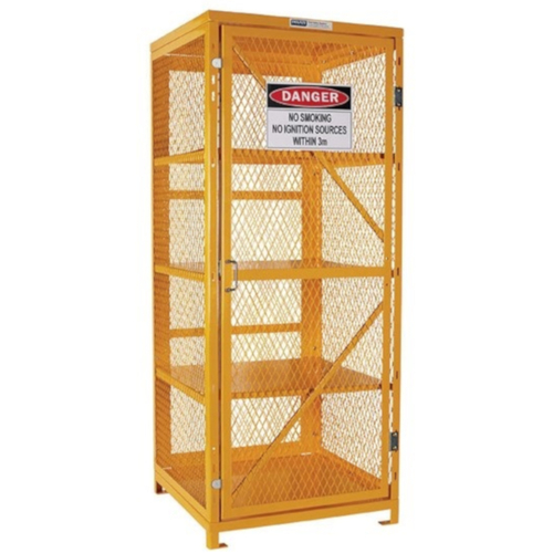 WORKWEAR, SAFETY & CORPORATE CLOTHING SPECIALISTS - PRATT AEROSOL CAGE 4 STORAGE LEVELS UP TO 400 CANS. FLAT PACKED