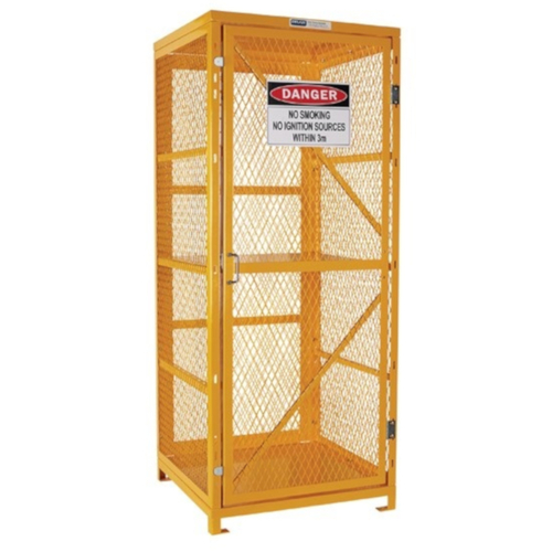 WORKWEAR, SAFETY & CORPORATE CLOTHING SPECIALISTS - PRATT FORKLIFT CAGE 2 STORAGE LEVELS UP TO 8 FORKLIFT CYLINDERS FLAT PACKED
